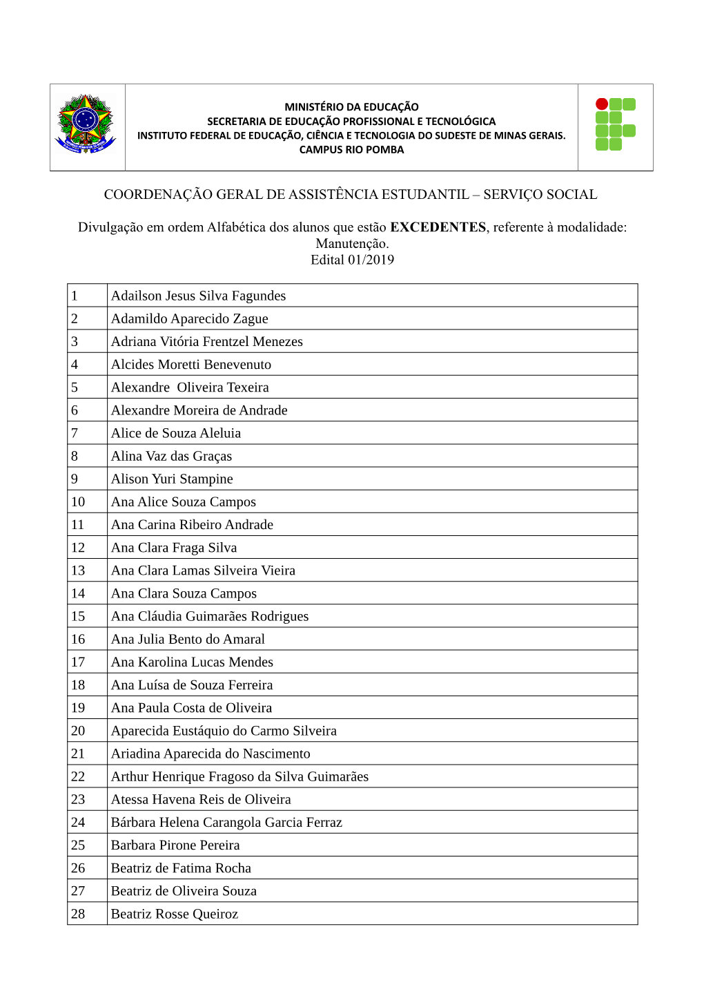 Coordenação Geral De Assistência Estudantil – Serviço Social