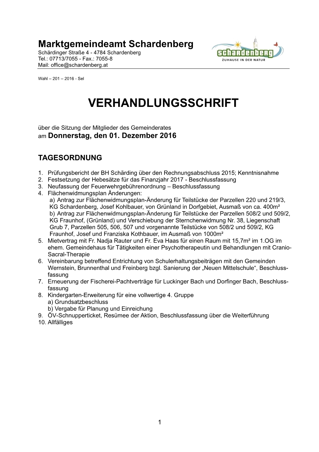 Verhandlungsschrift