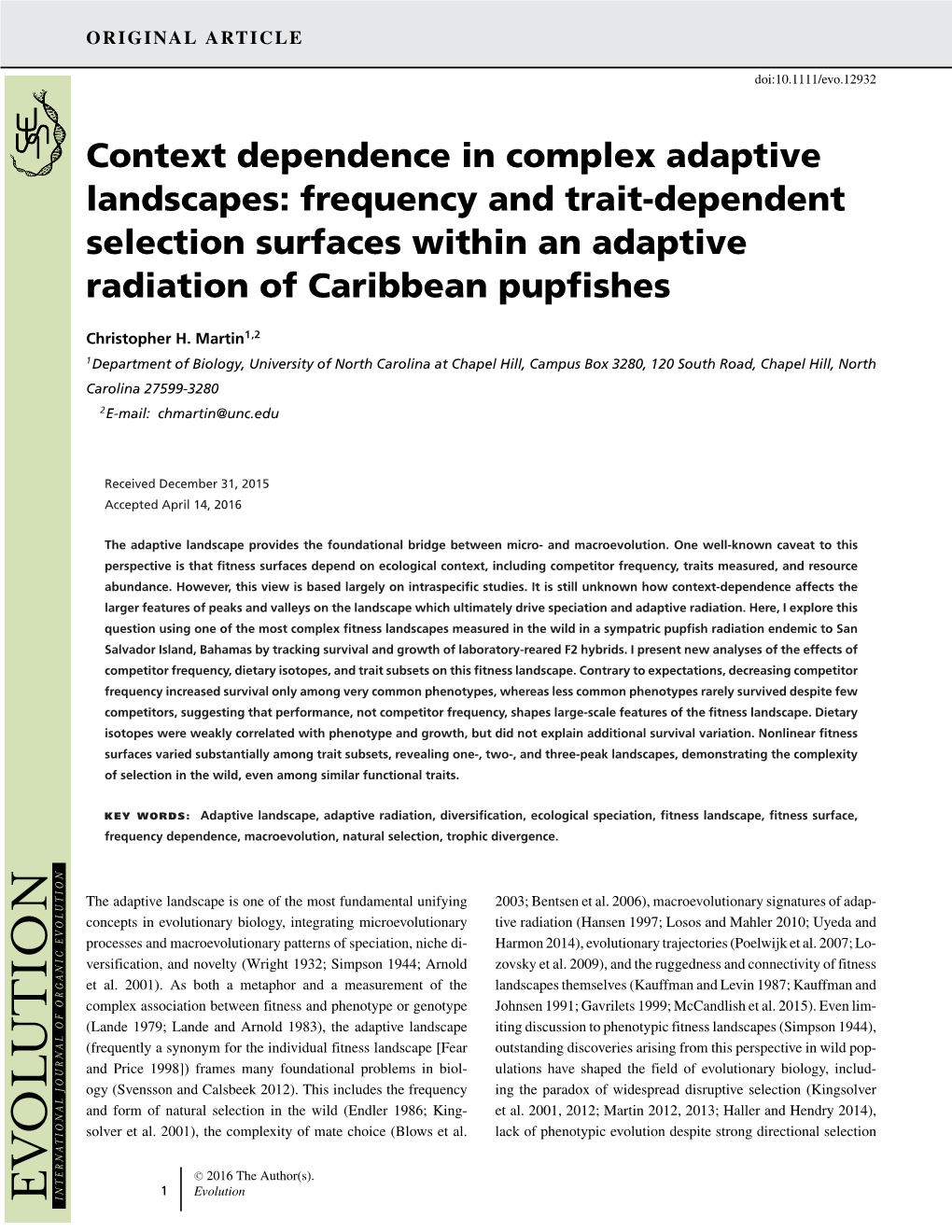 Frequency and Trait-Dependent Selection Surfaces Within an Adaptive Radiation of Caribbean Pupﬁshes