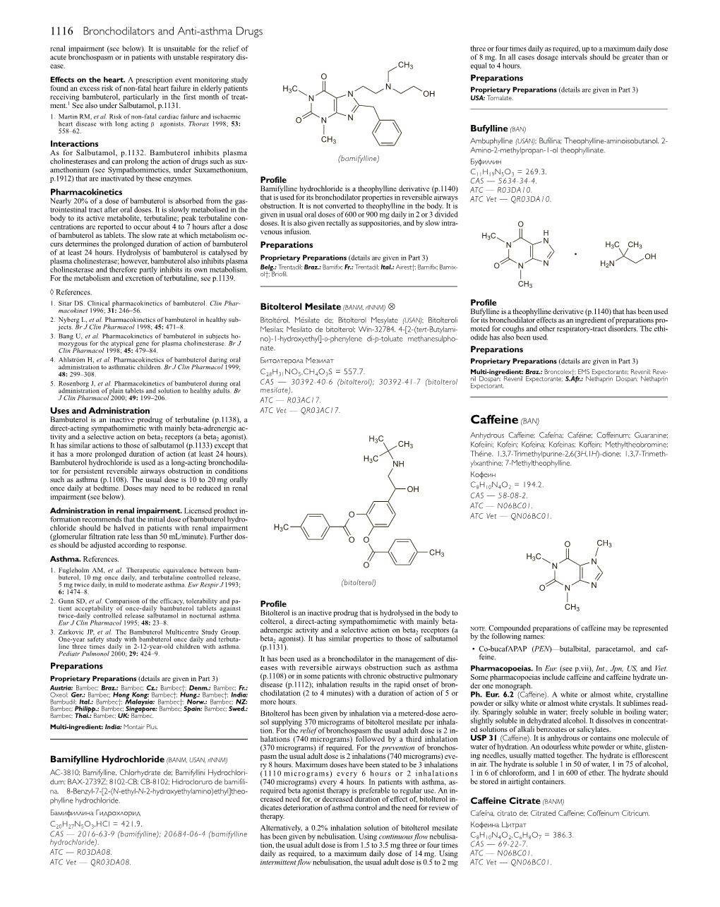 Caffeine Citrate (BANM) Dicates Deterioration of Asthma Control and the Need for Review of Бамифиллина Гидрохлорид Therapy