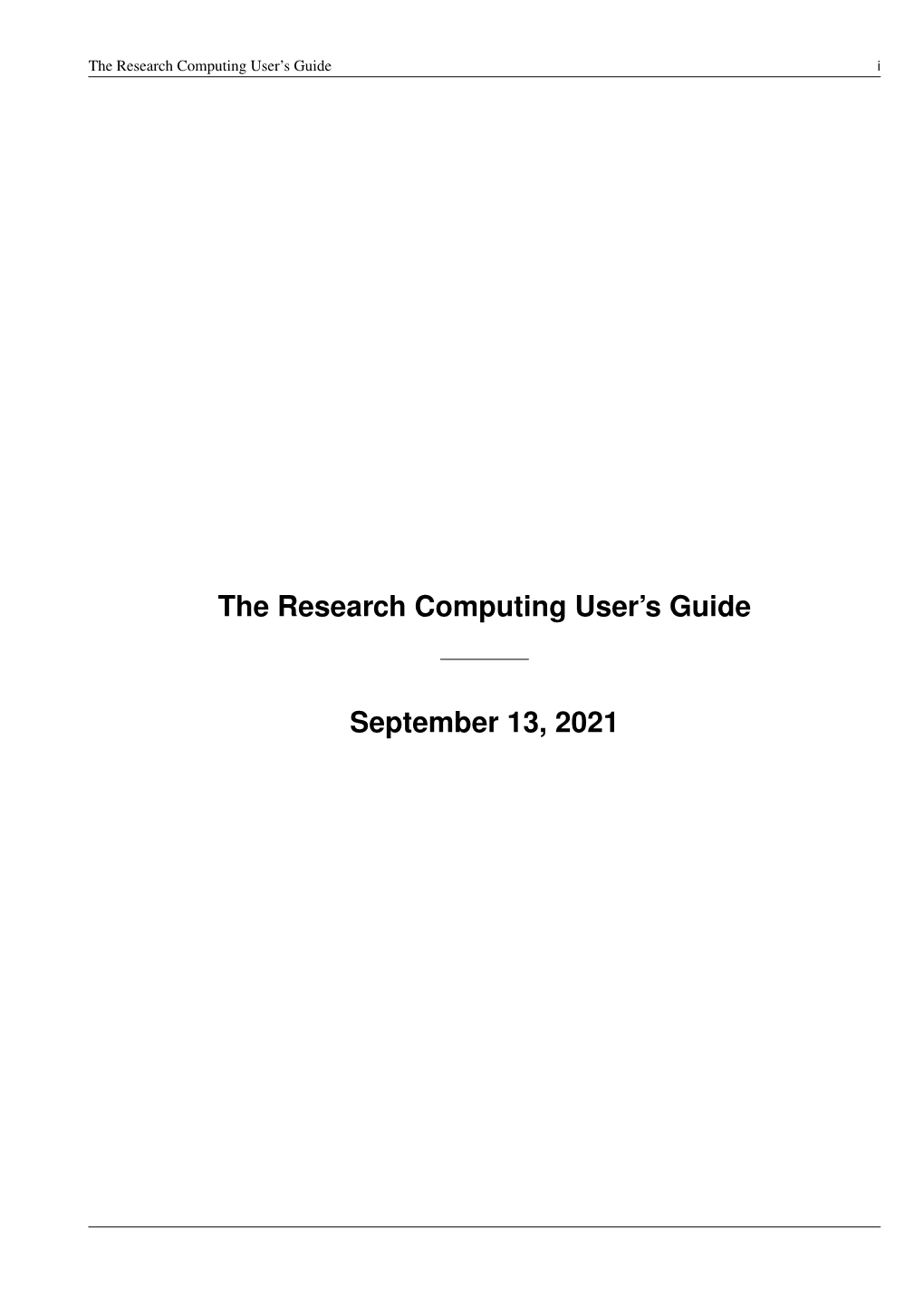 The Research Computing User's Guide