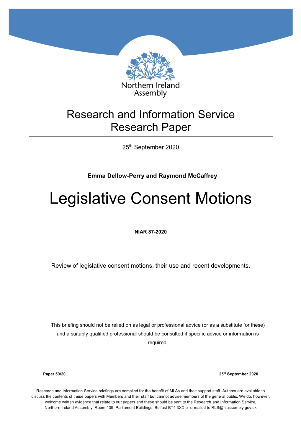 Legislative Consent Motions