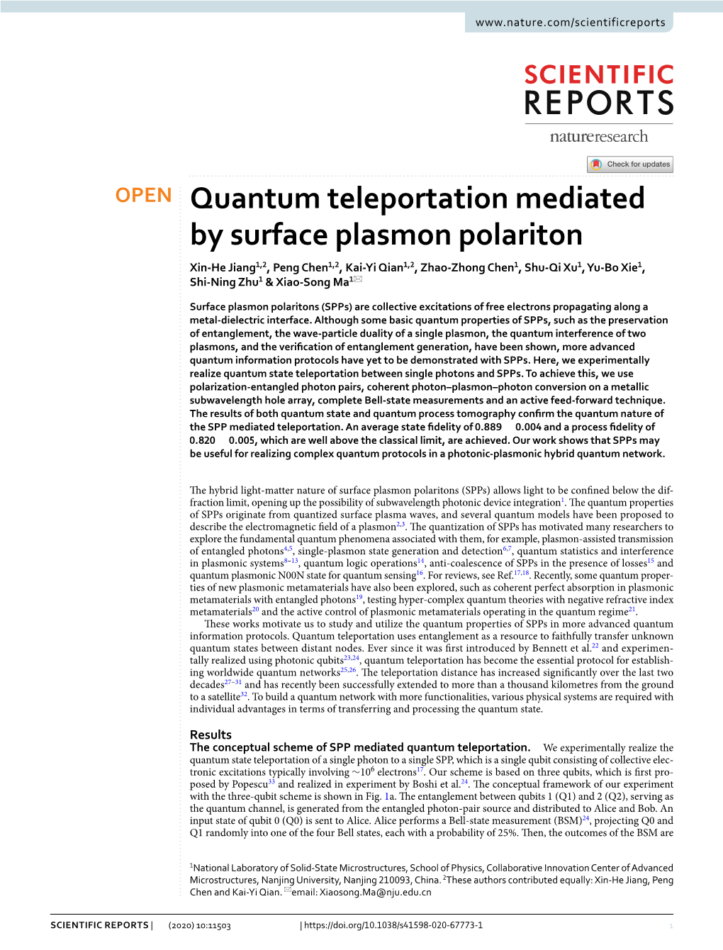 Quantum Teleportation Mediated by Surface Plasmon Polariton