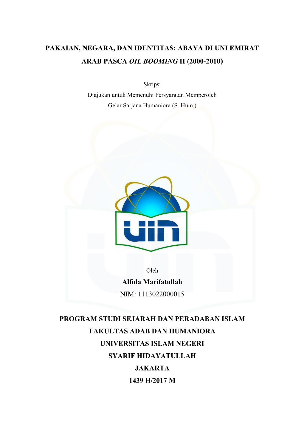 Abaya Di Uni Emirat Arab Pasca Oil Booming Ii (2000-2010)