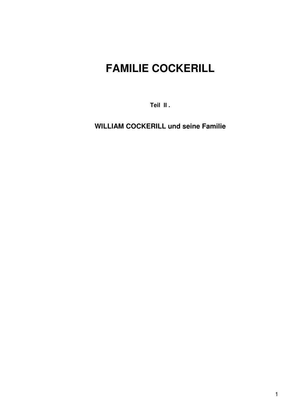 WILLIAM COCKERILL Und Seine Familie