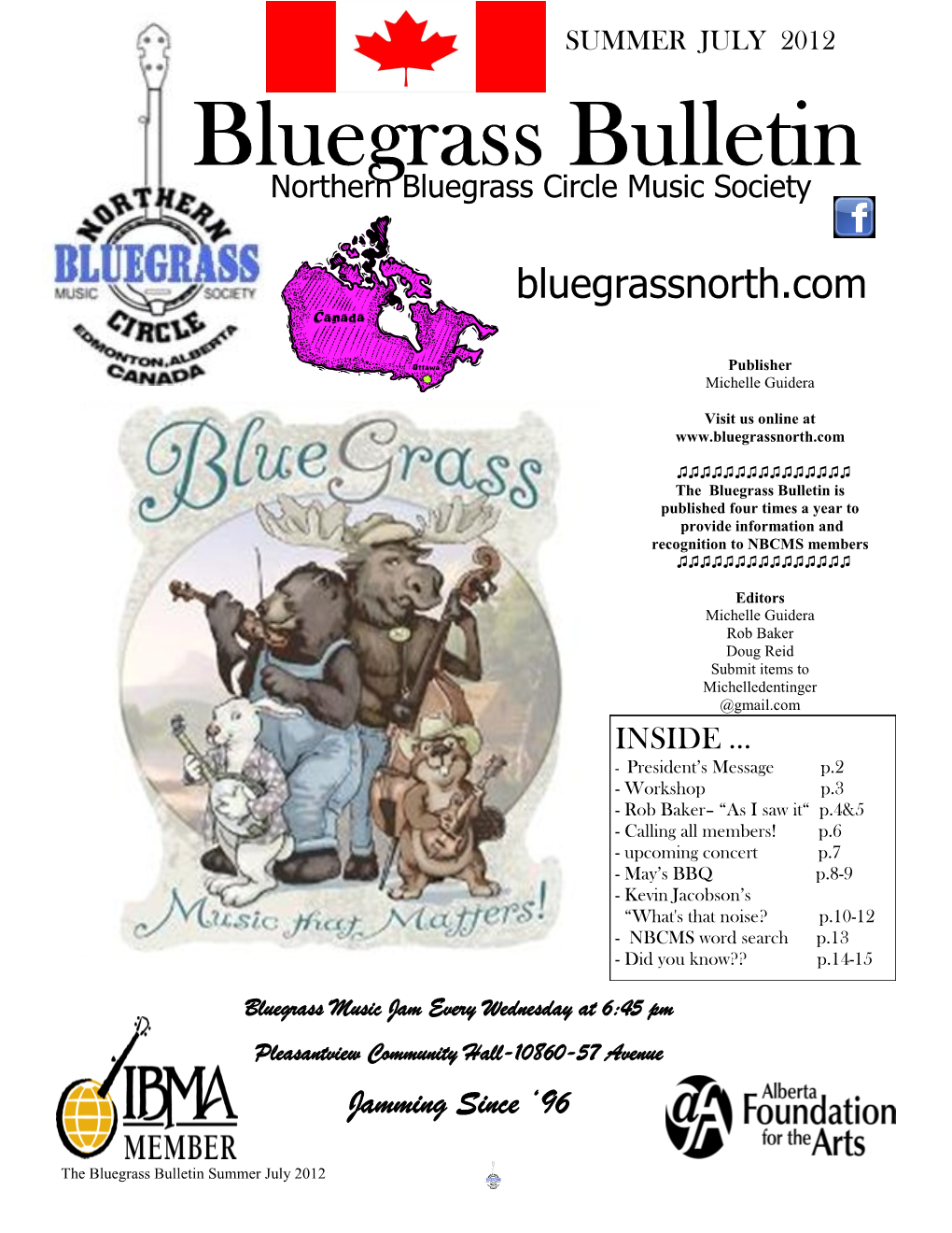 Bluegrass Bulletin Northern Bluegrass Circle Music Society