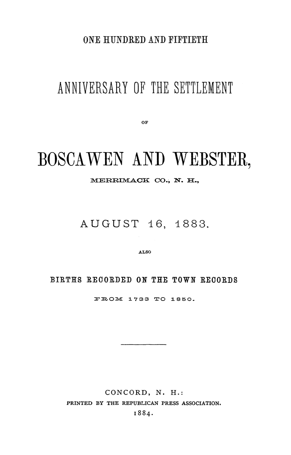 Boscawen and Webster