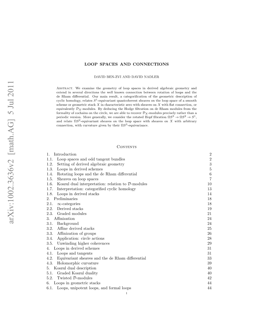 LOOP SPACES and CONNECTIONS 3 Cohomology of LX [J]