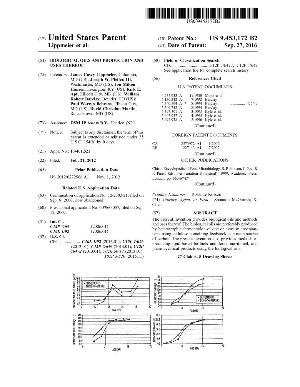(12) United States Patent (10) Patent No.: US 9.453,172 B2 Lippmeier Et Al