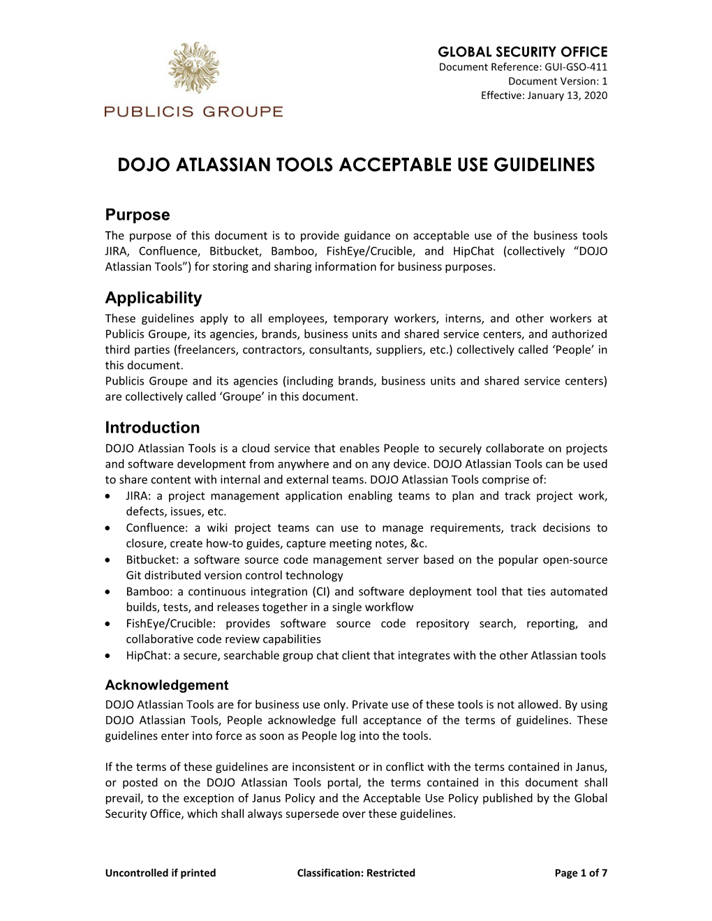 GUI-GSO-411 DOJO Atlassian Tools Acceptable Use Guidelines