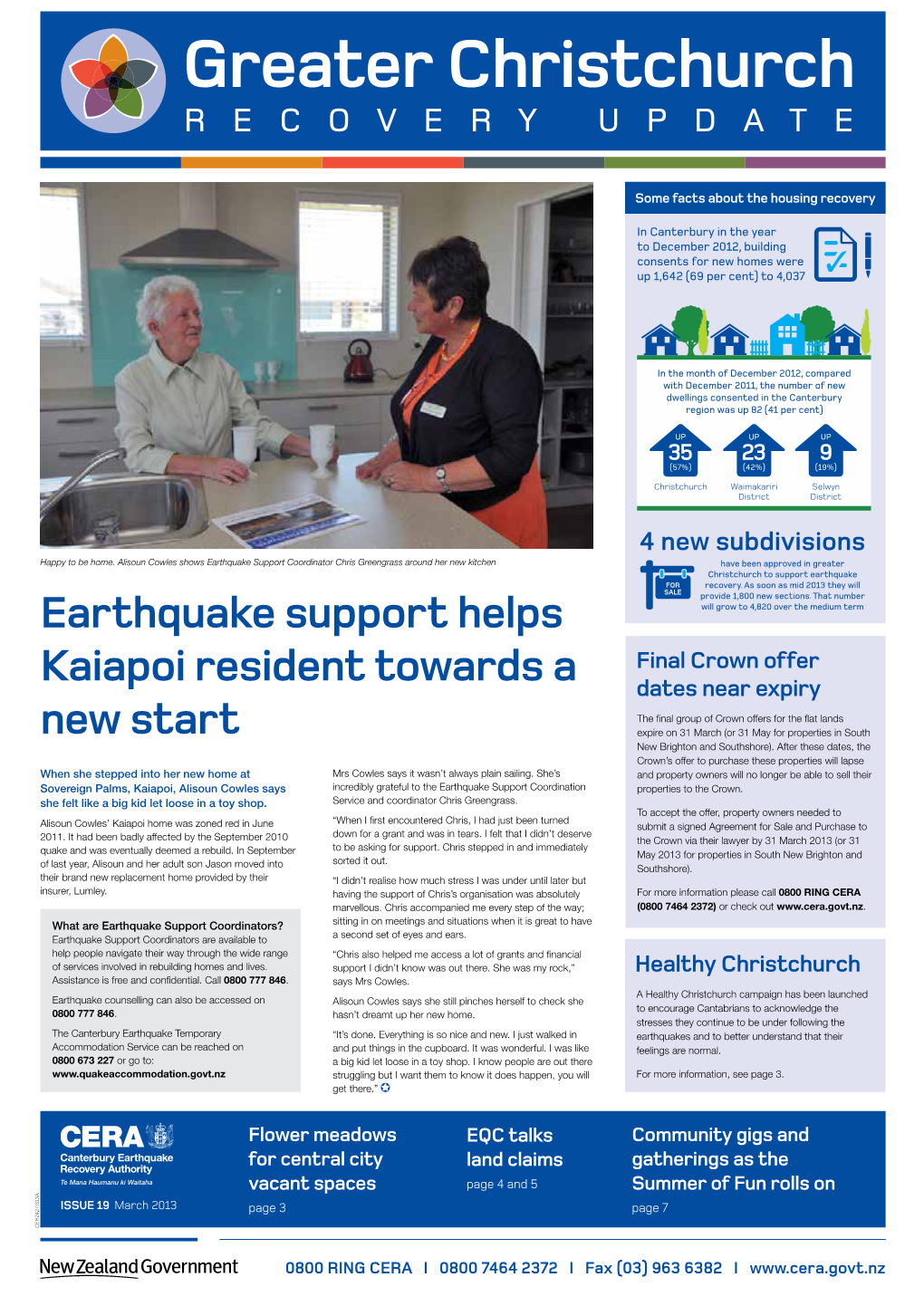 Greater Christchurch Recovery Update Issue 19 March 2013