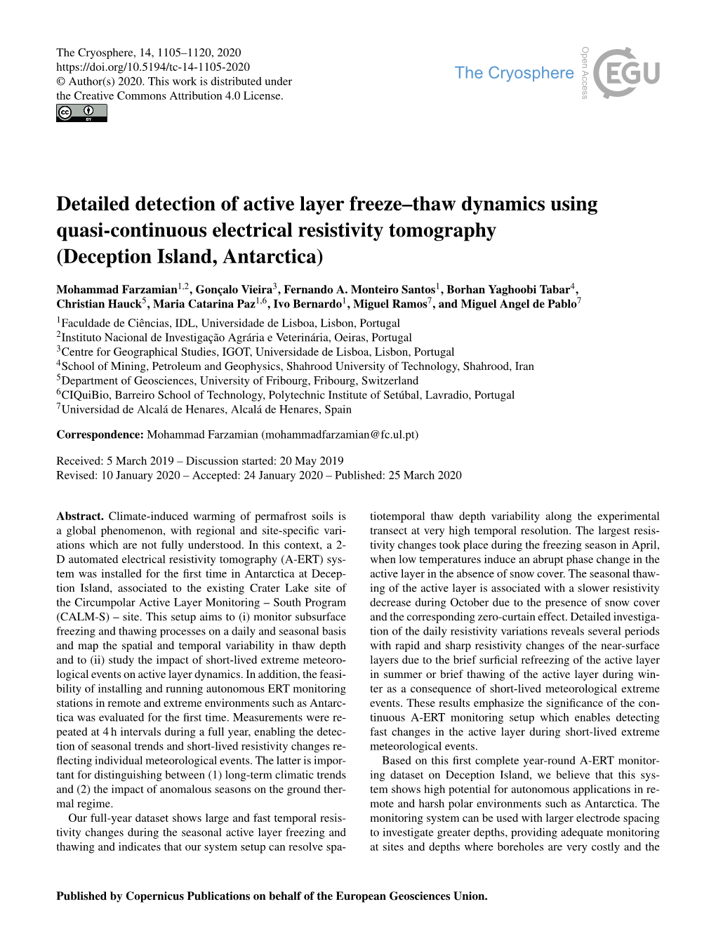 Detailed Detection of Active Layer Freeze–Thaw Dynamics Using Quasi-Continuous Electrical Resistivity Tomography (Deception Island, Antarctica)