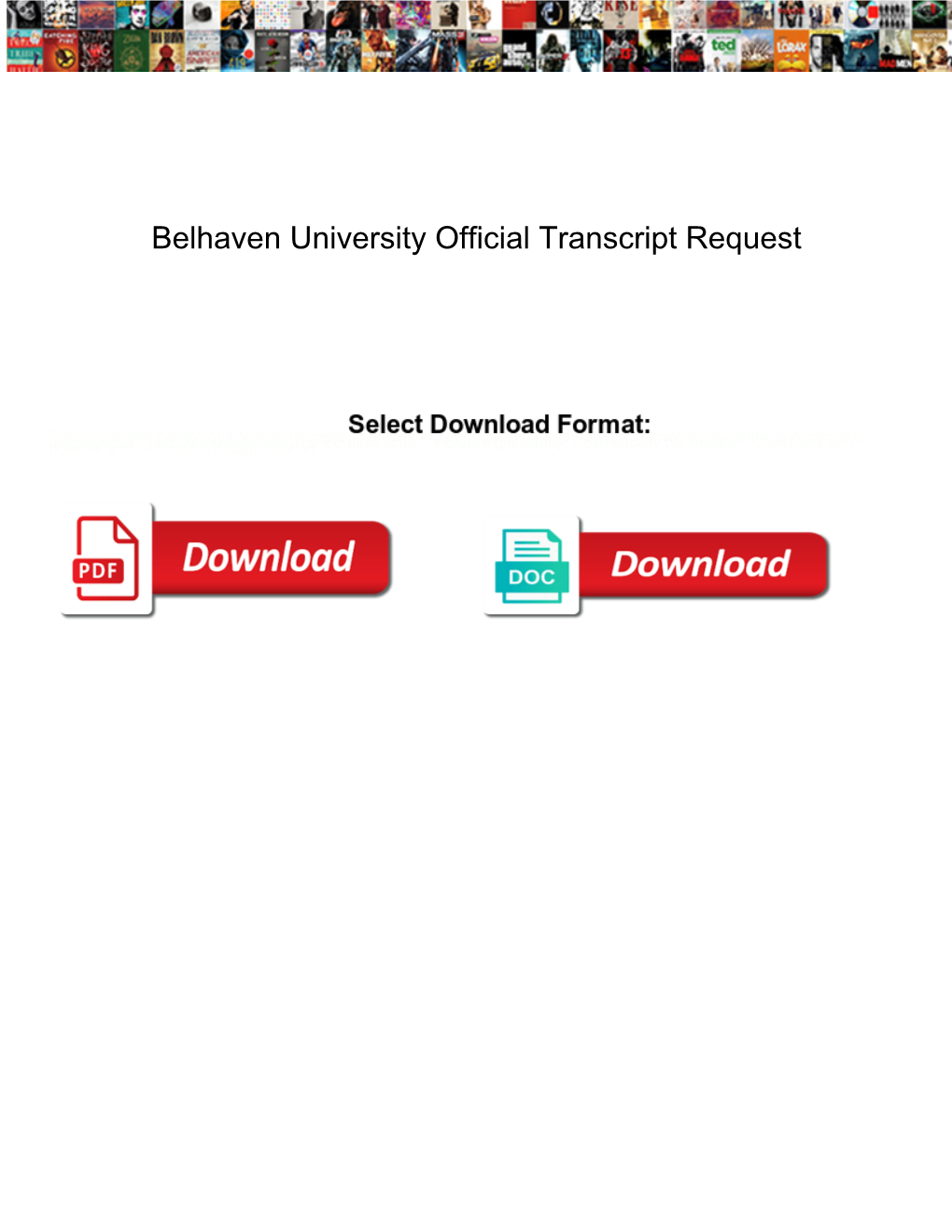 Belhaven University Official Transcript Request