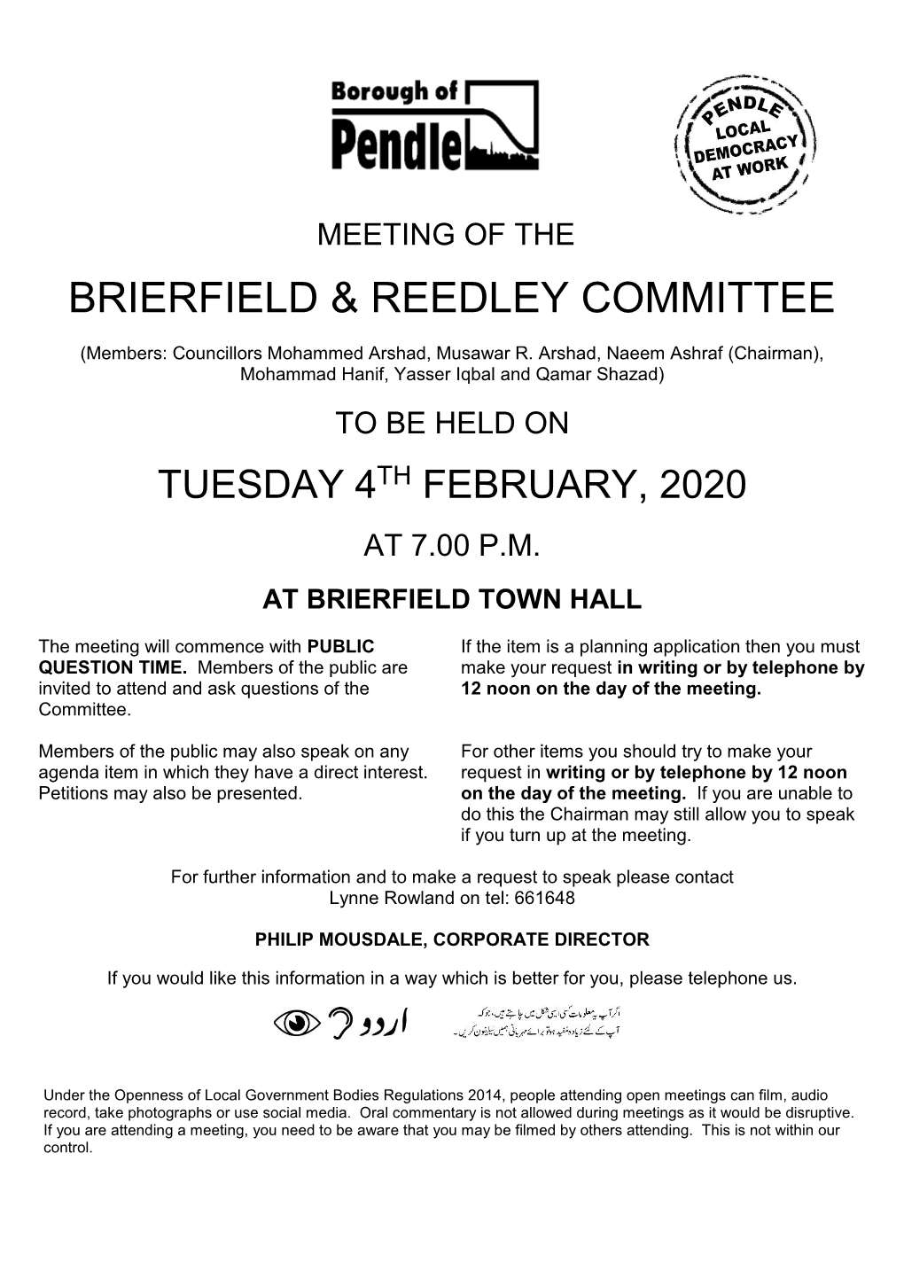 Brierfield & Reedley Committee