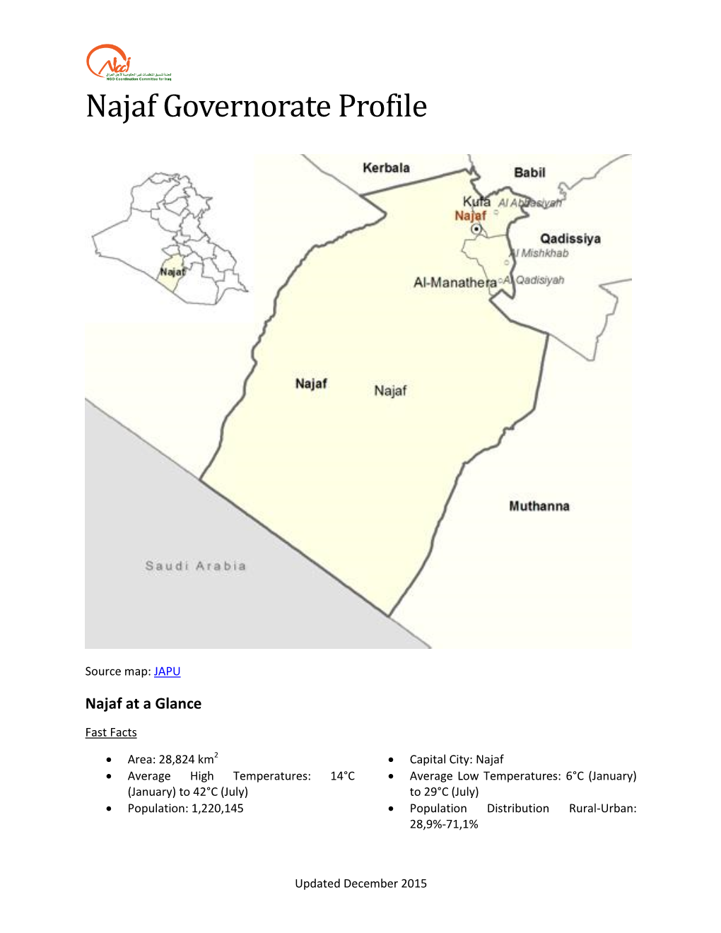 Najaf Governorate Profile