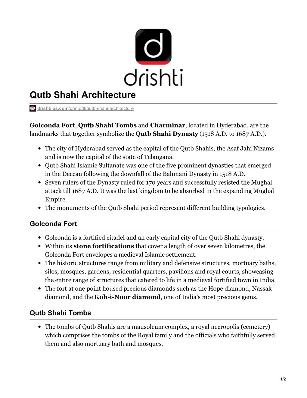 Qutb Shahi Architecture