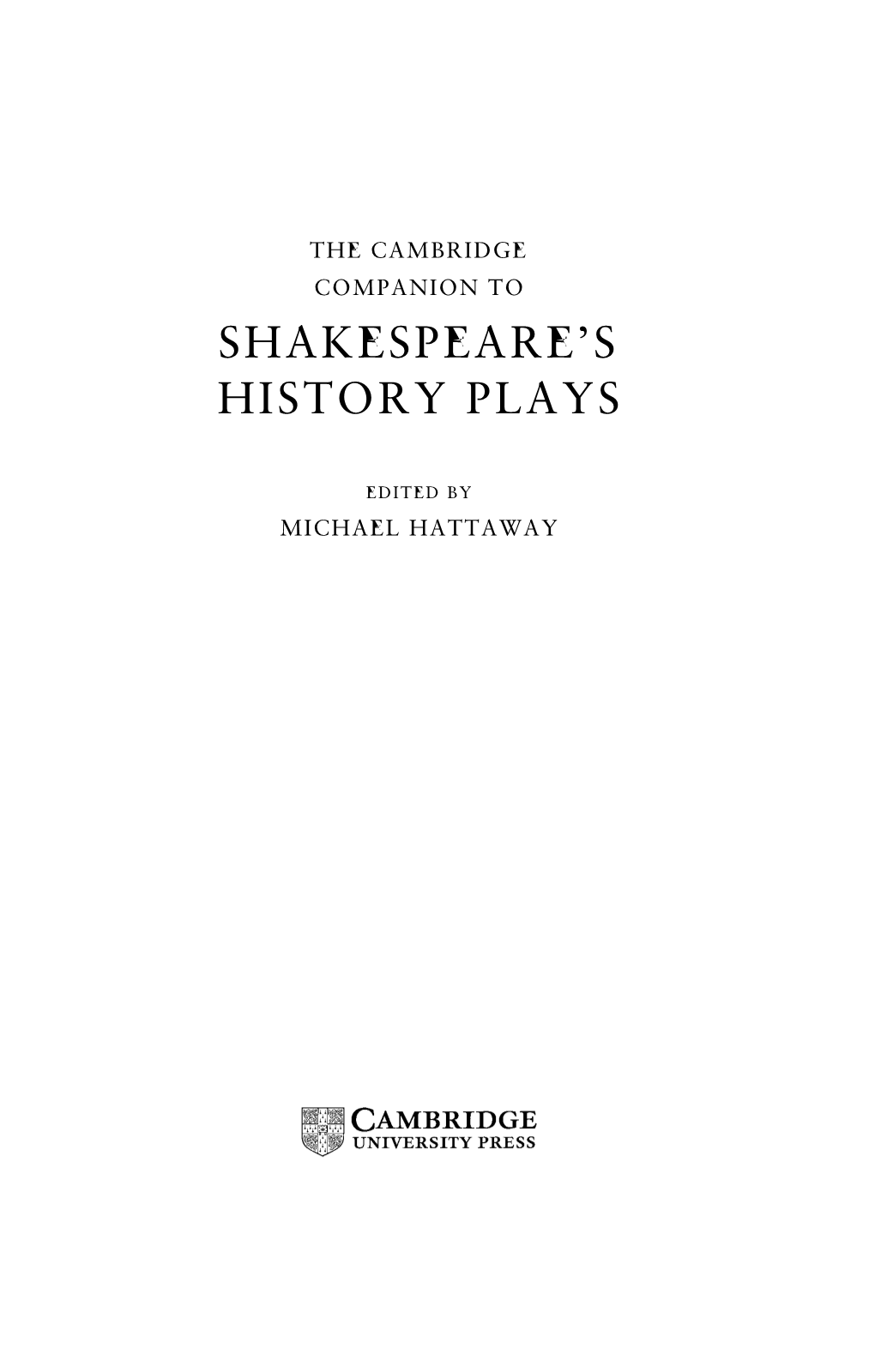 Shakespeare's History Plays