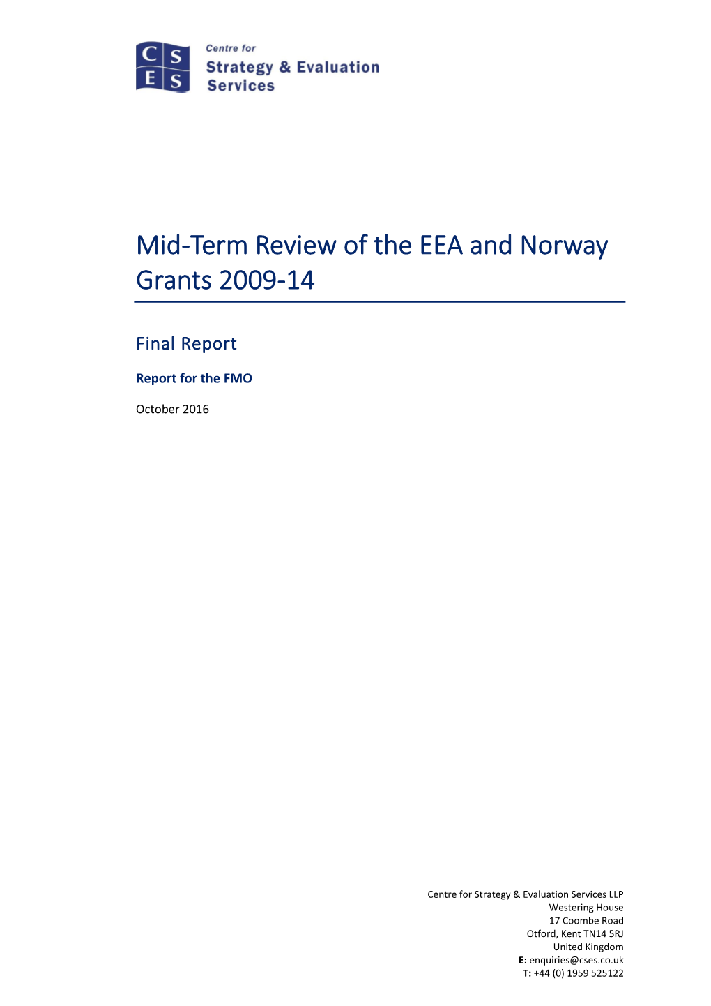 Mid-Term Review of the EEA and Norway Grants 2009−14