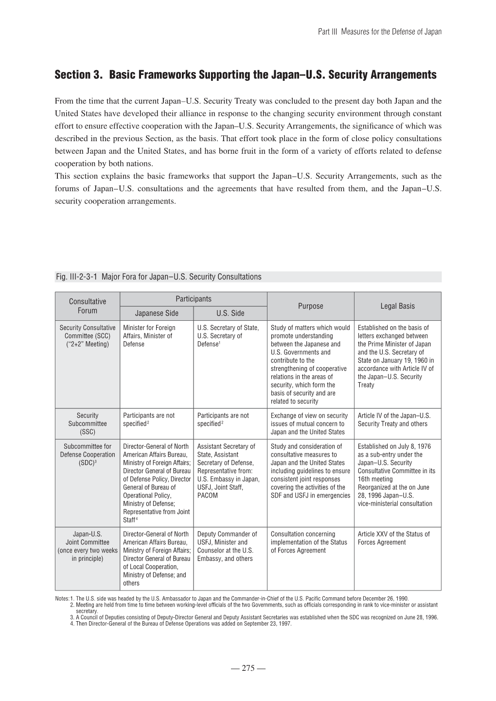 Part III Measures for the Defense of Japan Fig. III-2-3-1 Major Fora for Japan–U.S. Security Consultations Consultative Foru