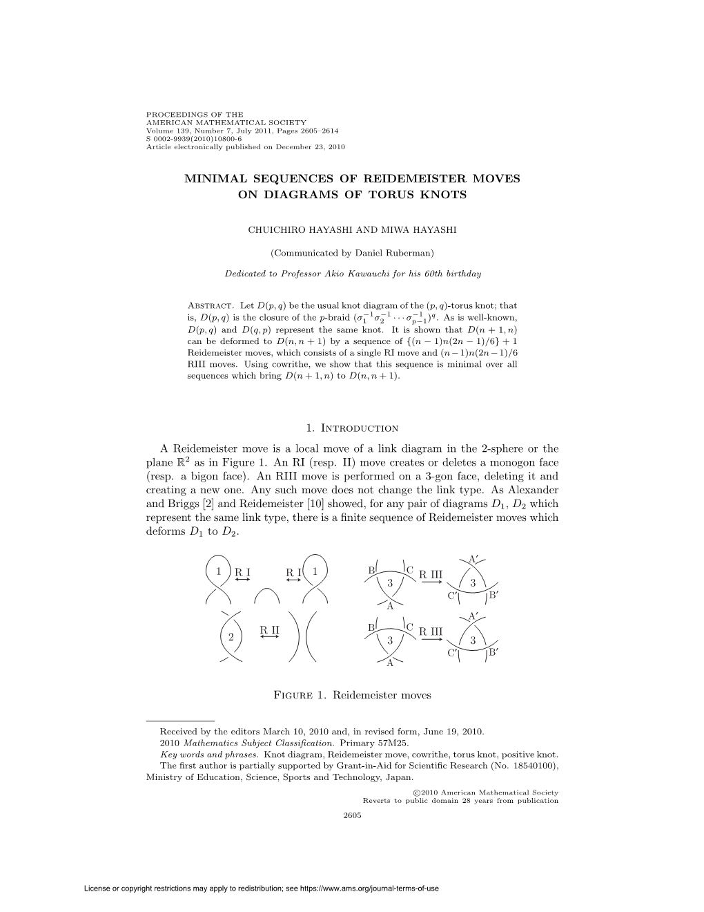 Minimal Sequences of Reidemeister Moves on Diagrams of Torus Knots