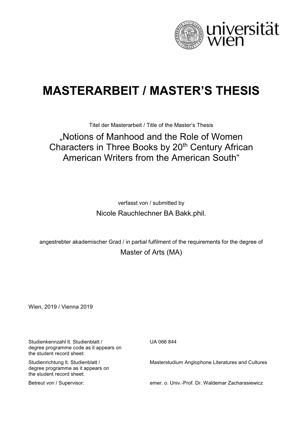 Masterarbeit / Master's Thesis