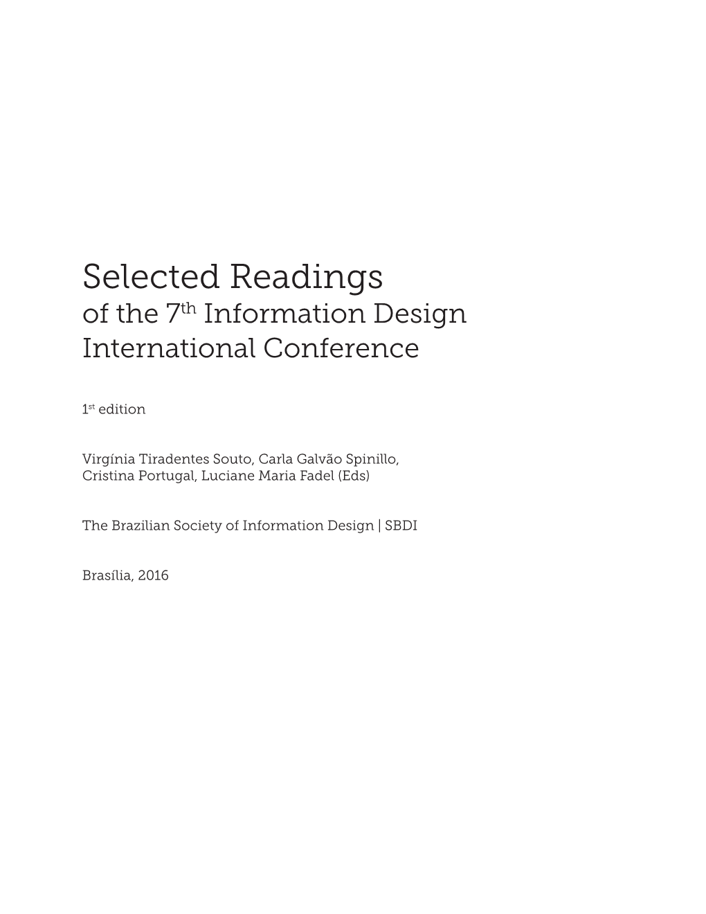 Selected Readings of the 7Th Information Design International Conference