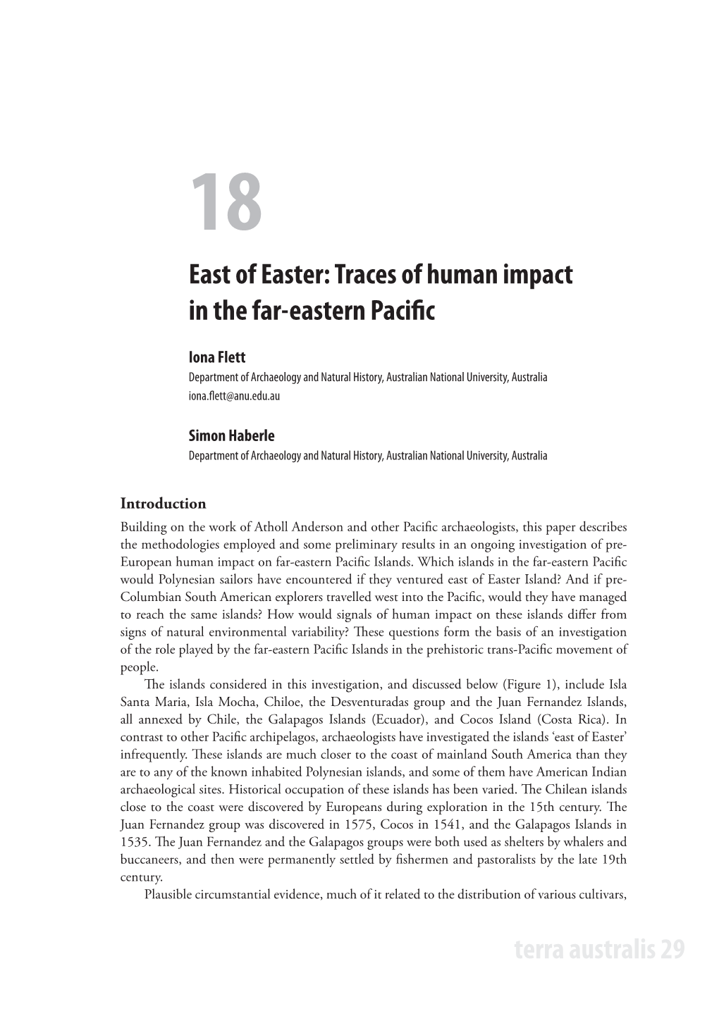 East of Easter: Traces of Human Impact in the Far-Eastern Pacific