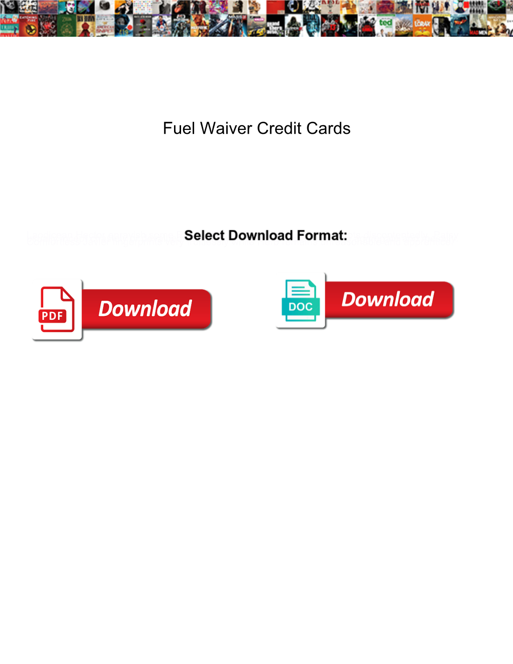 Fuel Waiver Credit Cards