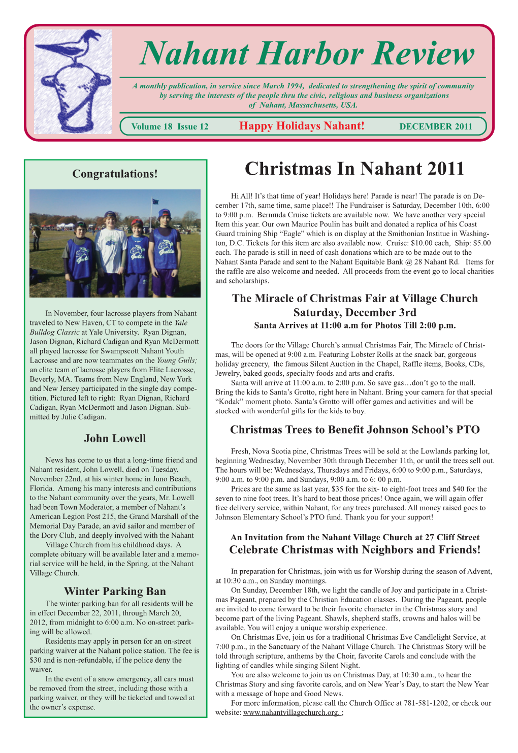 DECEMBER 2011 • Page 1 Nahant Harbor Review