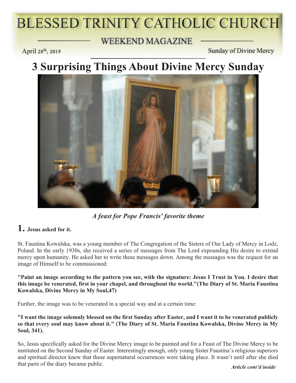 3 Surprising Things About Divine Mercy Sunday