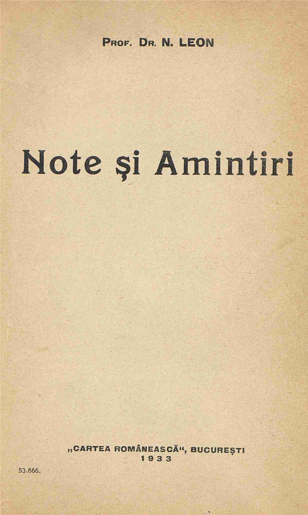 Note §I Amintiri