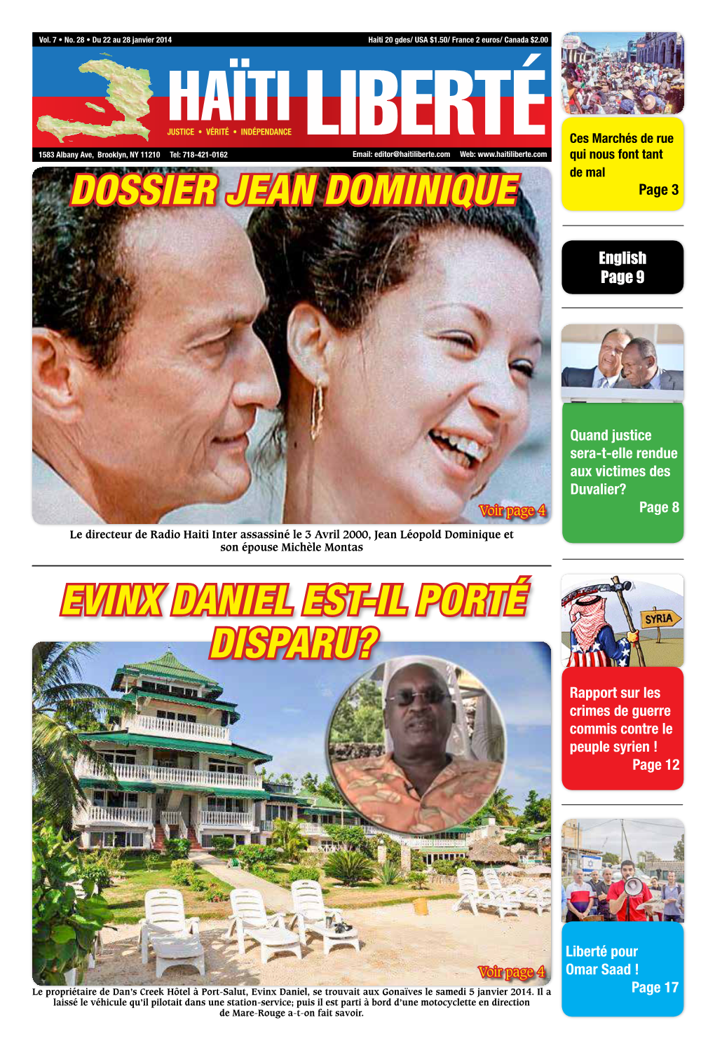 Dossier Jean Dominique Evinx Daniel Est-Il Porté Disparu?