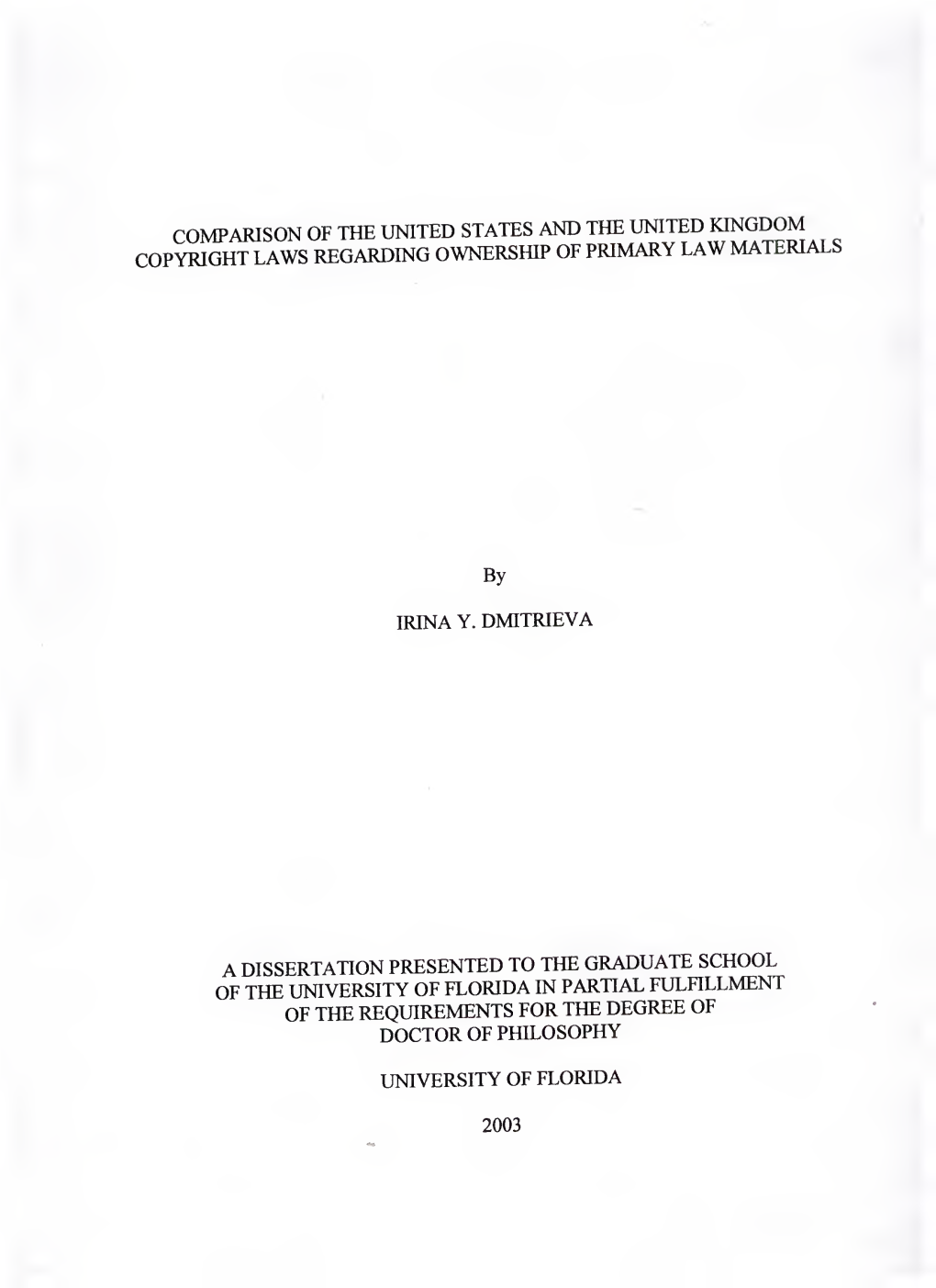 Comparison of the United States and the United Kingdom Copyright Laws Regarding Ownership of Primary Law Materials