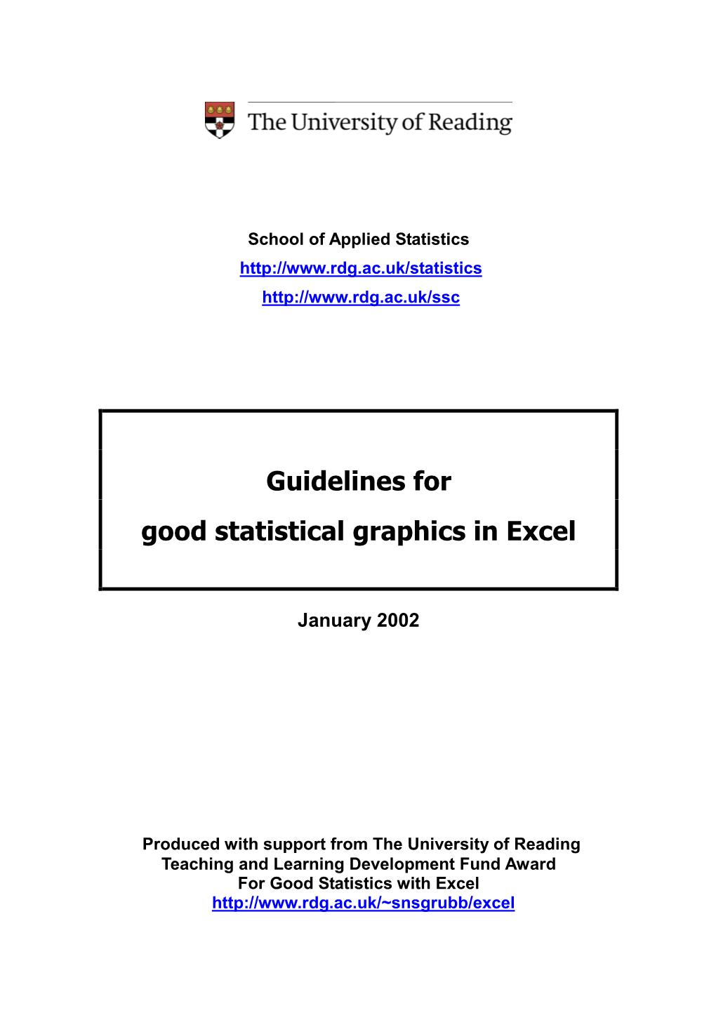 Guidelines for Good Statistical Graphics in Excel