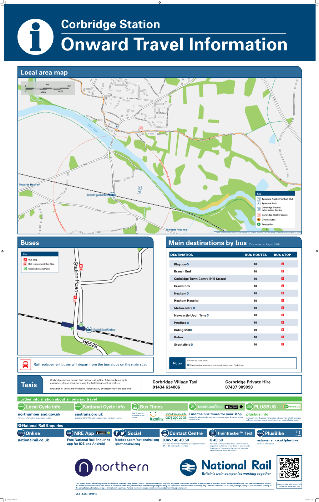 Corbridge Station I Onward Travel Information Local Area Map