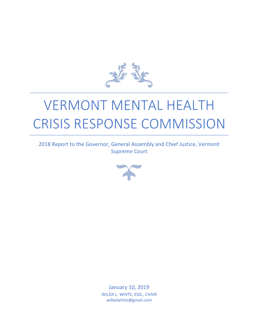 Vermont Mental Health Crisis Response Commission