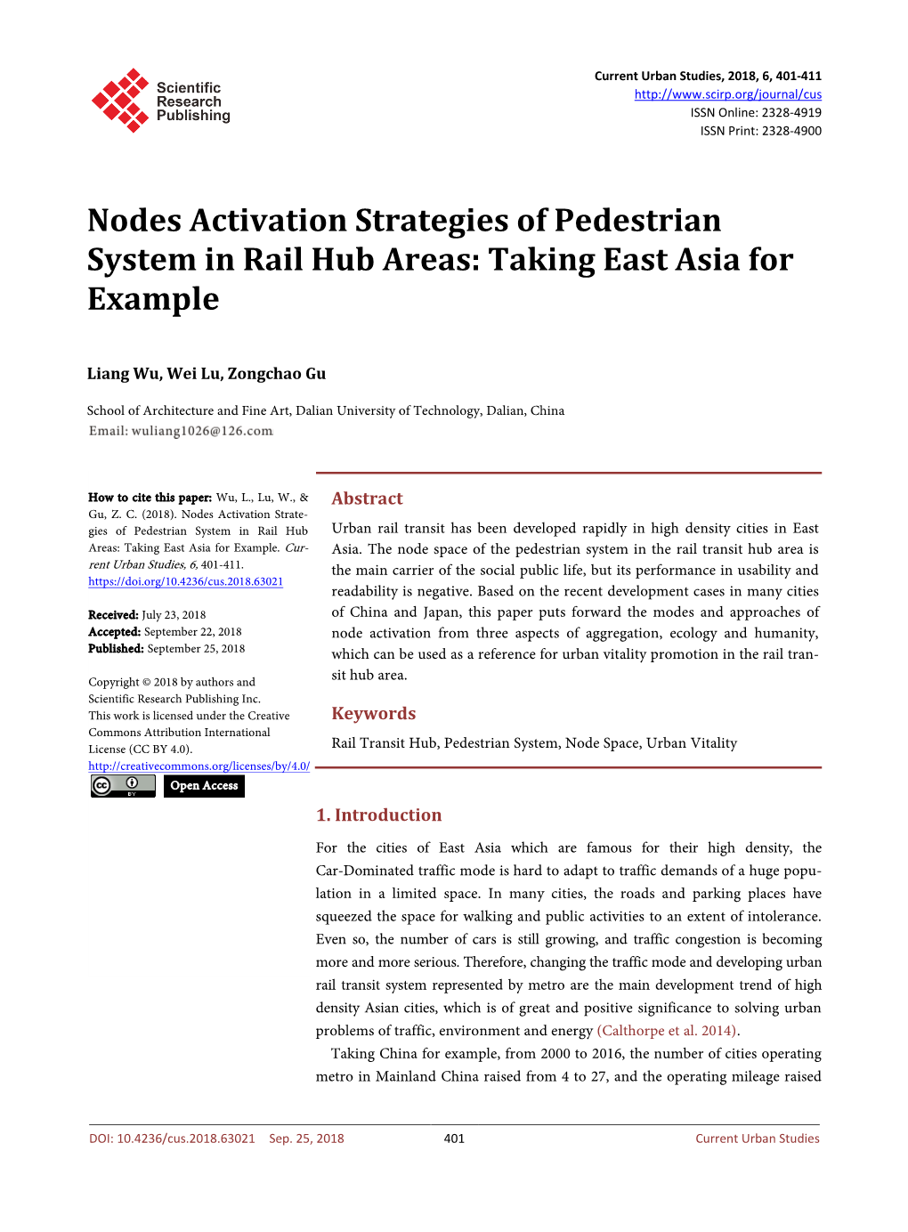 Nodes Activation Strategies of Pedestrian System in Rail Hub Areas: Taking East Asia for Example