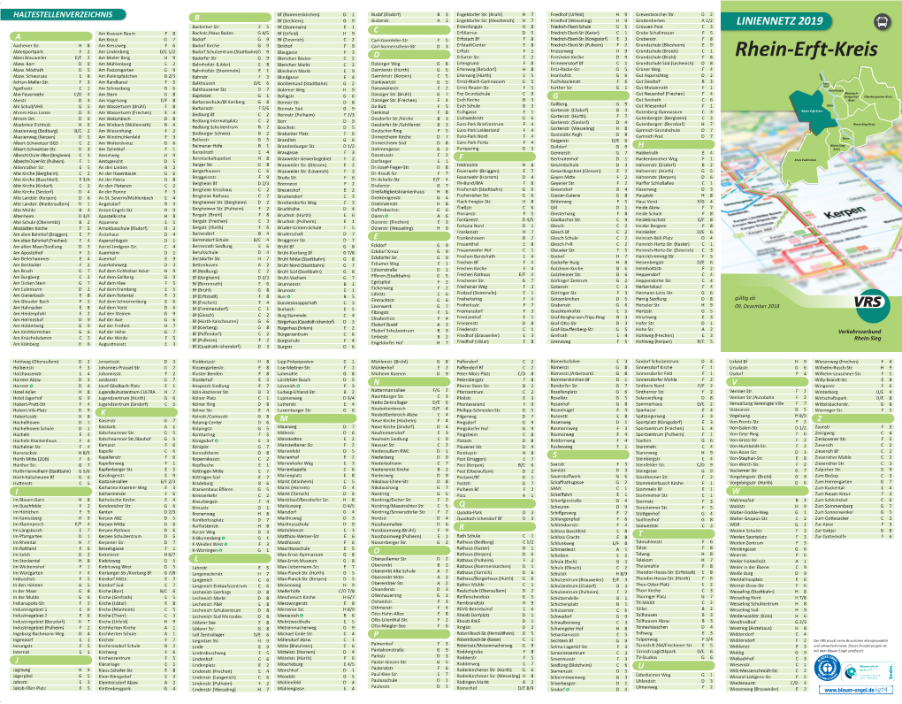 Übersicht Linienplan Rhein-Erft-Kreis