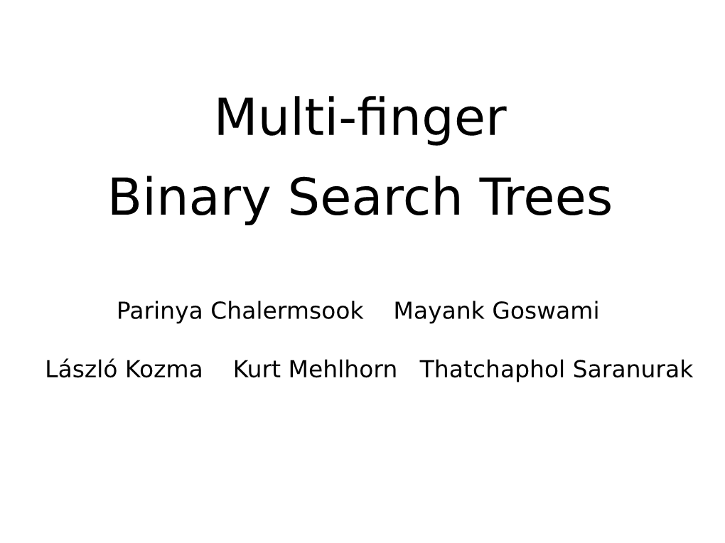 Multi-Finger Binary Search Trees