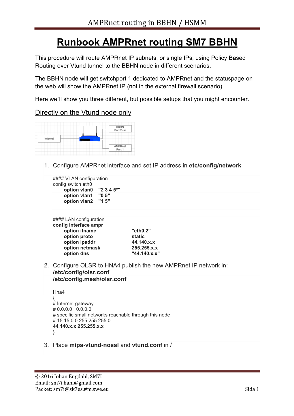 Amprnet Routing in BBHN / HSMM