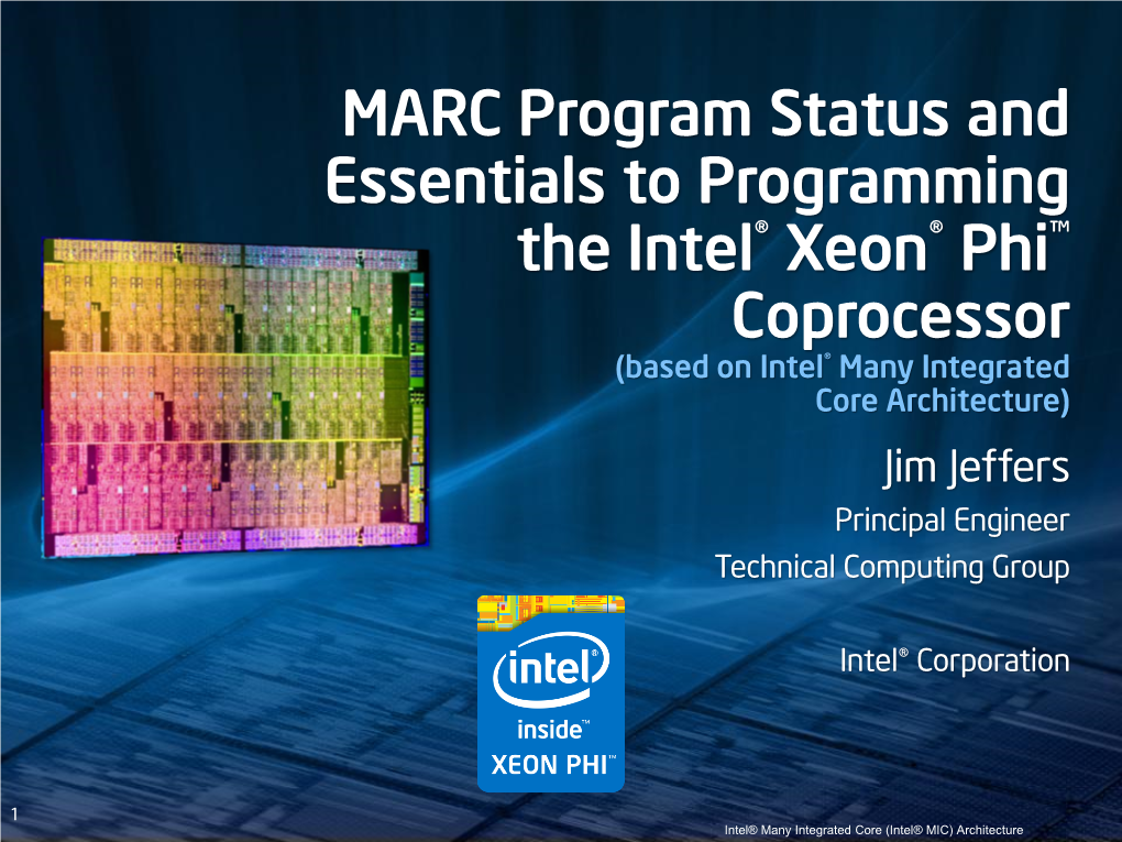 Essentials of Intel® Xeon Phi™ Coprocessor Programming