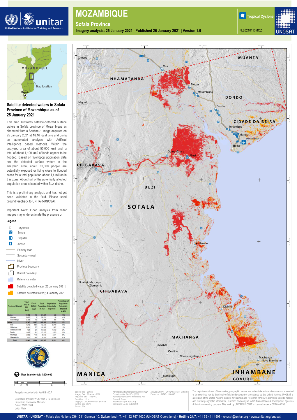 MOZAMBIQUE 5? Tropical Cyclone Sofala Province Imagery Analysis: 25 January 2021 | Published 26 January 2021 | Version 1.0 FL20210113MOZ