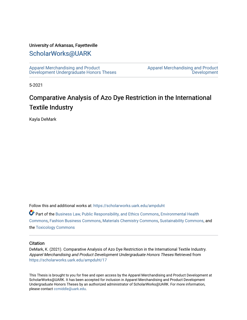 Comparative Analysis of Azo Dye Restriction in the International Textile Industry