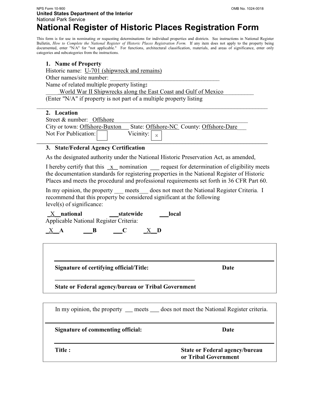 National Register of Historic Places Registration Form