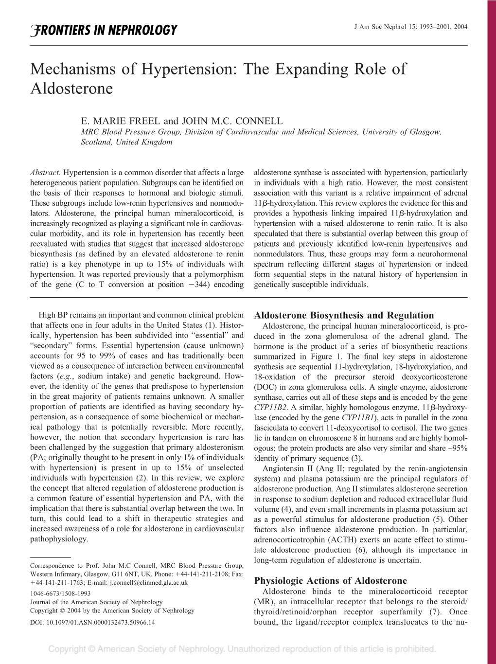 Mechanisms of Hypertension: the Expanding Role of Aldosterone