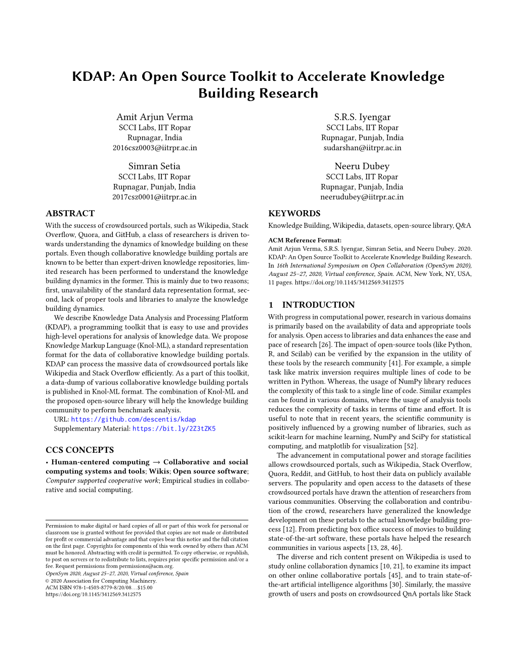 KDAP: an Open Source Toolkit to Accelerate Knowledge Building Research