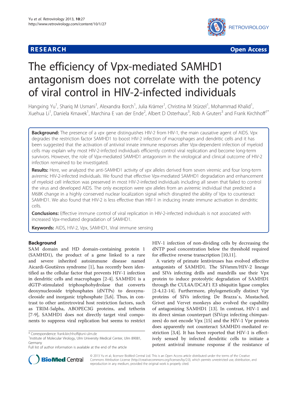 The Efficiency of Vpx-Mediated SAMHD1 Antagonism Does Not