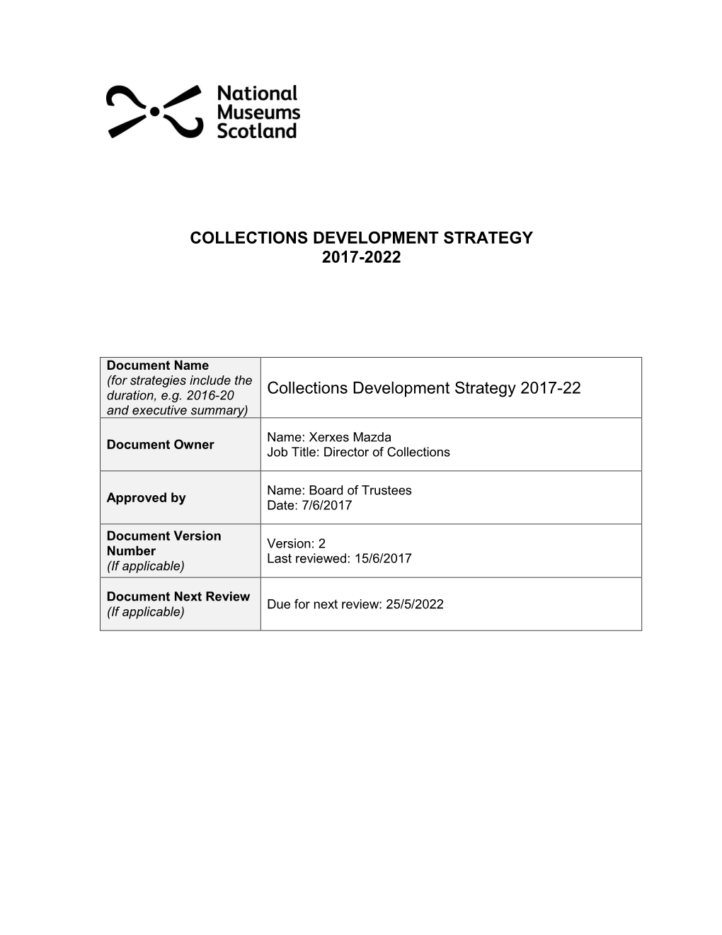 Collections Development Strategy 2017-2022