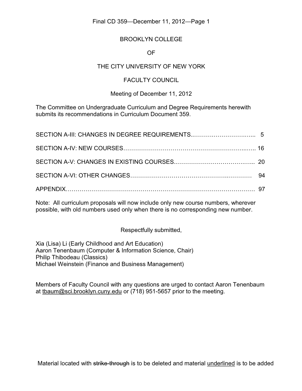 Curriculum Document 359 December 11, 2012