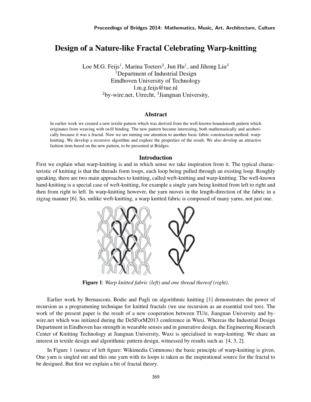 Design of a Nature-Like Fractal Celebrating Warp-Knitting